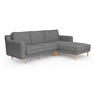 Klem Slim 240 X 171 Köşe Ahşap Ayak - Keten Beton Gri