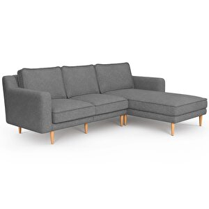 Klem Slim 240 X 171 Köşe Ahşap Ayak - Keten Beton Gri