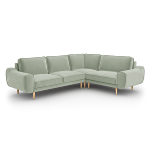 Klem 210 X 264 Köşe Ahşap Ayak - Kadife Çağla Yeşili