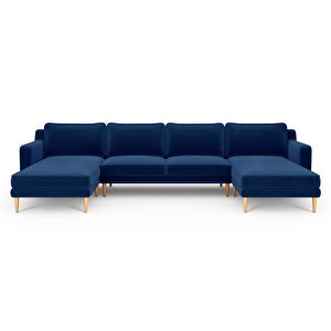 Klem Slim 348 X 171 Köşe Ahşap Ayak - Kadife Gece Mavisi