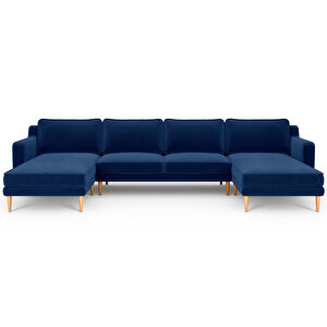 Klem Slim 348 X 171 Köşe Ahşap Ayak - Kadife Gece Mavisi