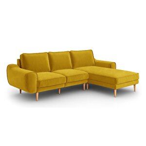 Klem 254 X 171 Köşe Ahşap Ayak - Kadife Hardal