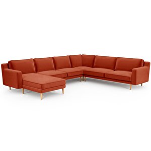 Klem Slim 339 X 283 Köşe Ahşap Ayak - Kadife Kiremit