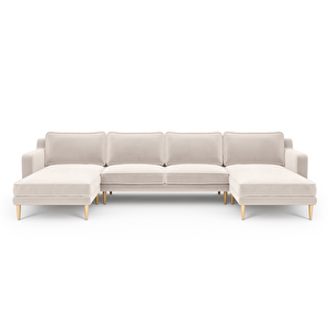 Klem Slim 348 X 171 Köşe Ahşap Ayak - Kadife Vanilya