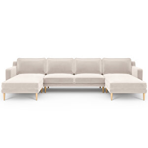 Klem Slim 348 X 171 Köşe Ahşap Ayak - Kadife Vanilya