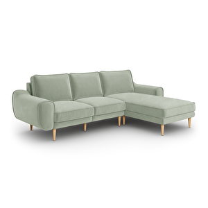 Klem 254 X 171 Köşe Ahşap Ayak - Kadife Çağla Yeşili