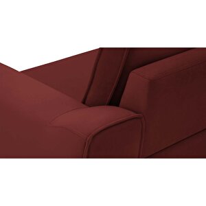 Klem 346 X 290 Köşe Ahşap Ayak - Kadife Paslı Kırmızı
