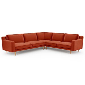 Klem Slim 283 X 257 Köşe Ahşap Ayak - Kadife Kiremit