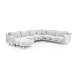 Klem Slim 339 X 283 Köşe Ahşap Ayak - Kadife Gri