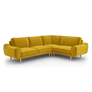 Klem 210 X 264 Köşe Ahşap Ayak - Kadife Hardal