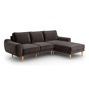 Klem 254 X 171 Köşe Ahşap Ayak - Kadife Kül Gri