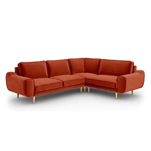 Klem 210 X 264 Köşe Ahşap Ayak - Kadife Kiremit