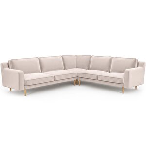 Klem Slim 283 X 257 Köşe Ahşap Ayak - Kadife Ekru