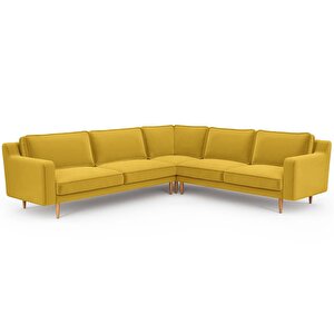 Klem Slim 283 X 257 Köşe Ahşap Ayak - Kadife Hardal