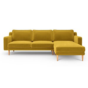 Klem Slim 266 X 171 Köşe Ahşap Ayak - Kadife Hardal