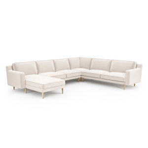 Klem Slim 339 X 283 Köşe Ahşap Ayak - Kadife Vanilya