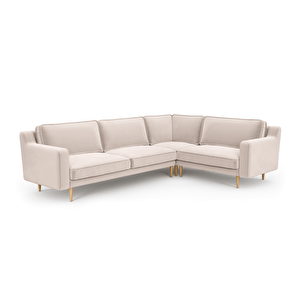 Klem Slim 283 X 203 Köşe Ahşap Ayak - Kadife Ekru