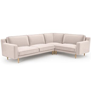 Klem Slim 283 X 203 Köşe Ahşap Ayak - Kadife Ekru