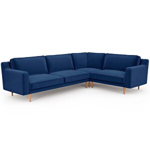 Klem Slim 283 X 203 Köşe Ahşap Ayak - Kadife Gece Mavisi