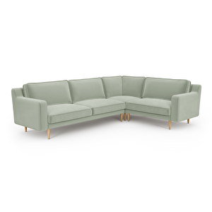 Klem Slim 283 X 203 Köşe Ahşap Ayak - Kadife Çağla Yeşili