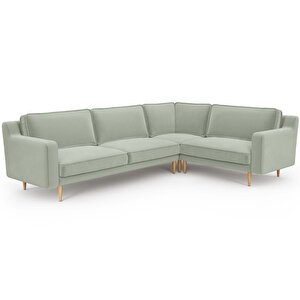 Klem Slim 283 X 203 Köşe Ahşap Ayak - Kadife Çağla Yeşili