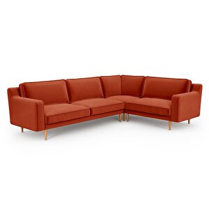 Klem Slim 283 X 203 Köşe Ahşap Ayak - Kadife Kiremit