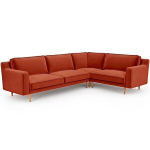 Klem Slim 283 X 203 Köşe Ahşap Ayak - Kadife Kiremit