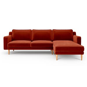 Klem Slim 266 X 171 Köşe Ahşap Ayak - Kadife Kiremit