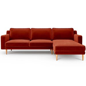 Klem Slim 266 X 171 Köşe Ahşap Ayak - Kadife Kiremit