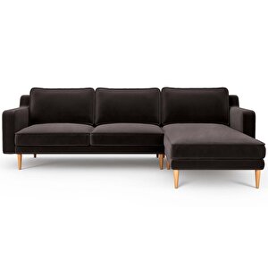 Klem Slim 266 X 171 Köşe Ahşap Ayak - Kadife Kül Gri