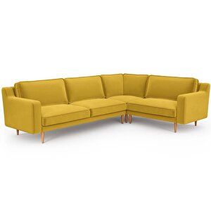 Klem Slim 283 X 203 Köşe Ahşap Ayak - Kadife Hardal
