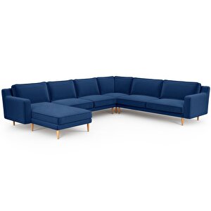 Klem Slim 339 X 283 Köşe Ahşap Ayak - Kadife Gece Mavisi