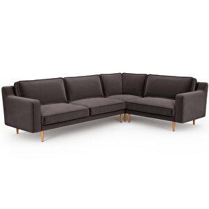 Klem Slim 283 X 203 Köşe Ahşap Ayak - Kadife Kül Gri