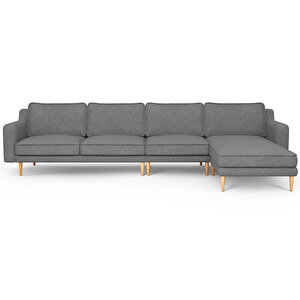 Klem Slim 343 X 171 Köşe Ahşap Ayak - Keten Beton Gri