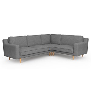 Klem Slim 257 X 203 Köşe Ahşap Ayak - Keten Beton Gri