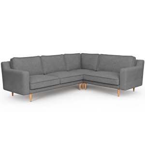 Klem Slim 257 X 203 Köşe Ahşap Ayak - Keten Beton Gri
