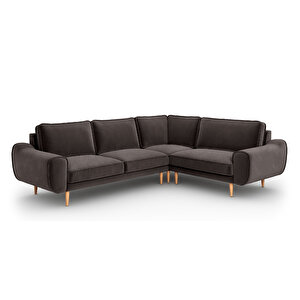 Klem 210 X 264 Köşe Ahşap Ayak - Kadife Kül Gri