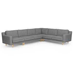 Klem Slim 334 X 257 Köşe Ahşap Ayak - Keten Beton Gri