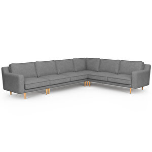 Klem Slim 334 X 257 Köşe Ahşap Ayak - Keten Beton Gri