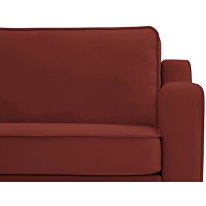 Klem Slim 283 X 203 Köşe Ahşap Ayak - Kadife Paslı Kırmızı