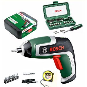 Ixo 7 Akülü Mini Vidalama Makinesi , Bosch 46 Parça Cırcırlı Tornavida Seti Ve Metre