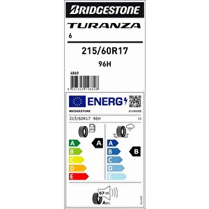 215/60r17 96v Turanza 6 Oto Yaz Lastiği (üretim: 2025)