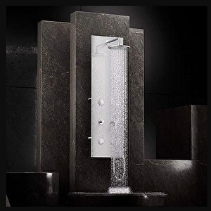 Vitra Origin A45804 Masajlı Duş Sistemi Beyaz Cam Krom
