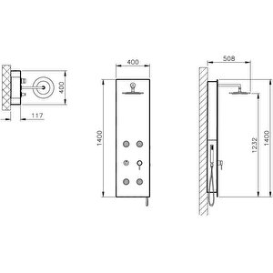 Vitra Origin A45804 Masajlı Duş Sistemi Beyaz Cam Krom