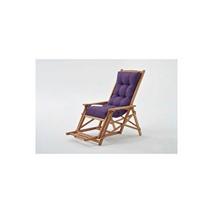Most Sunbed Şezlong Su Bazlı %100 Ağaç Outdoor Mor Kumaş Silikon Dolgu