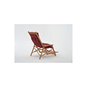 Most Sunbed Şezlong Su Bazlı %100 Ağaç Outdoor Bordo Kumaş Silikon Dolgu