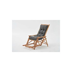 Most Sunbed Şezlong Su Bazlı %100 Ağaç Outdoor Antrasit Kumaş Silikon Dolgu