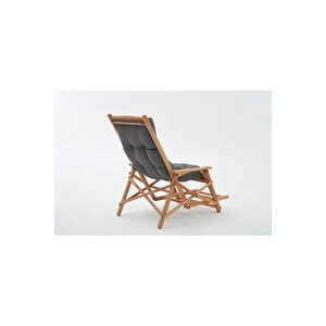 Most Sunbed Şezlong Su Bazlı %100 Ağaç Outdoor Antrasit Kumaş Silikon Dolgu