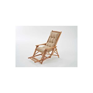 Most Sunbed Şezlong Su Bazlı %100 Ağaç Outdoor Bej Kumaş Silikon Dolgu