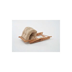 Most Sunbed Şezlong Su Bazlı %100 Ağaç Outdoor Bej Kumaş Silikon Dolgu